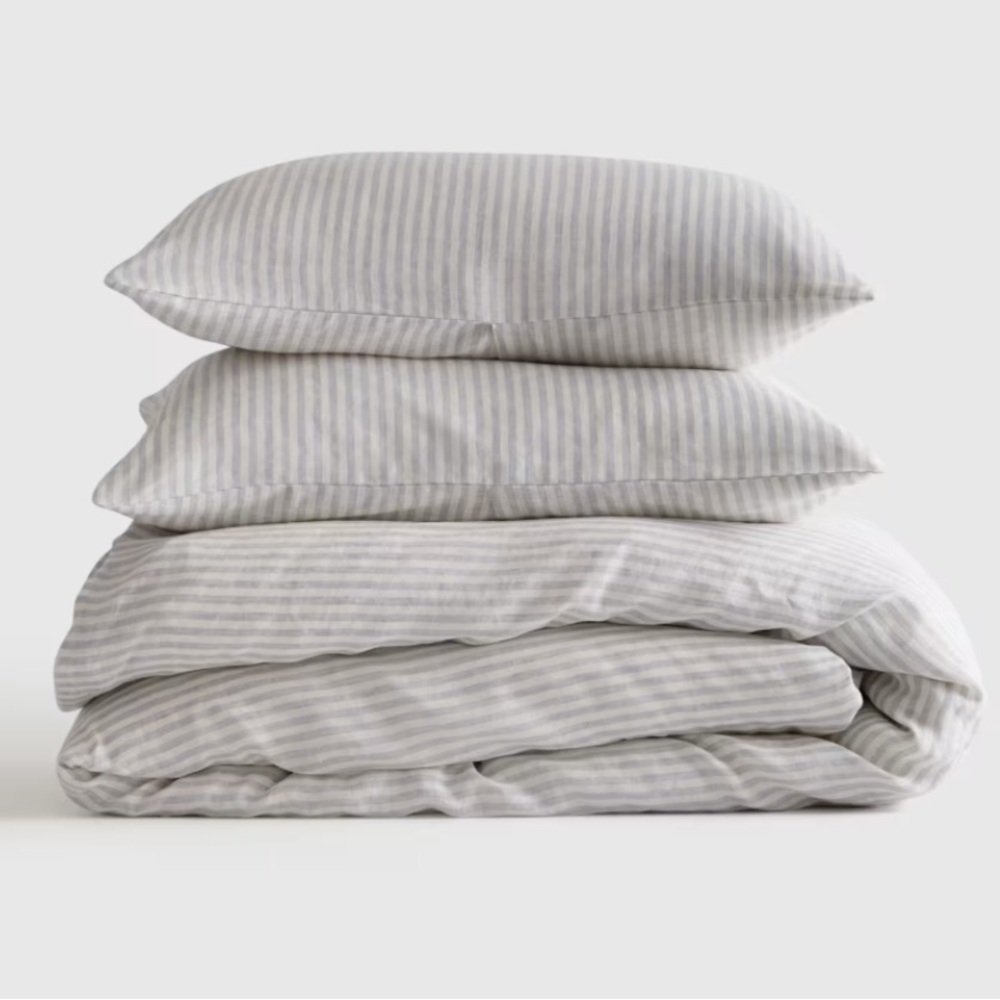 Quince European Linen Striped Duvet Set